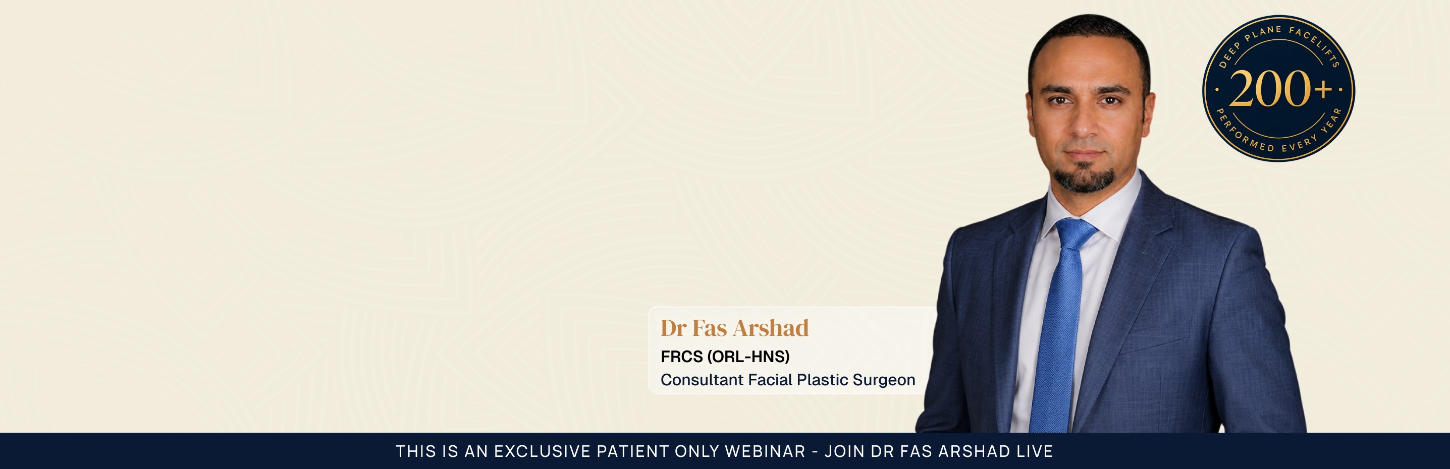 Dr Fas Arshad, FRCS (ORL-HNS) — Consultant Facial Plastic Surgeon. 200+ deep plane facelifts performed every year.